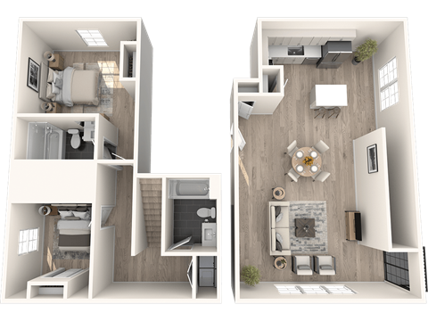 2 Bedroom Townhome Floor Plan